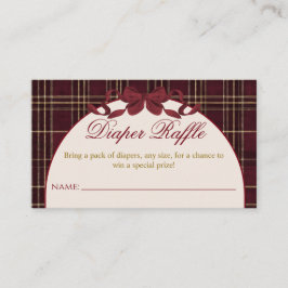 Teddy Bear Baby Shower Girl Plaid Bow Diaper Begleitkarte