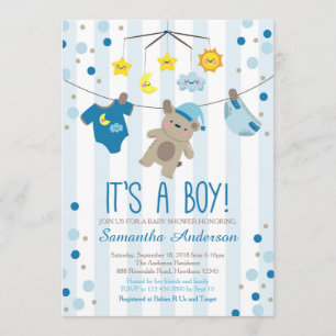 Teddy Bear Baby Shower Invasion, Baby-Dusche Einladung