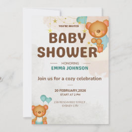 Teddy Bear Baby Shower Invitation Einladung