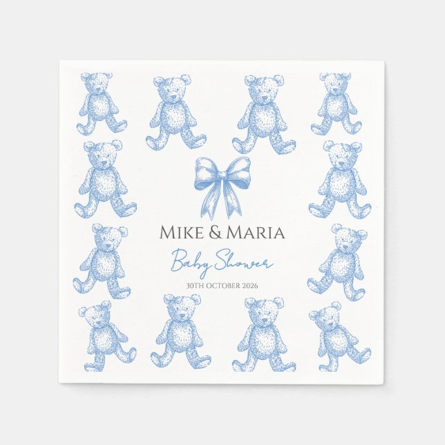 Teddy bear baby shower napkins serviette (Vorderseite)
