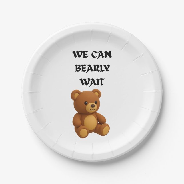 Teddy Bear Baby Shower Pappteller (Vorderseite)
