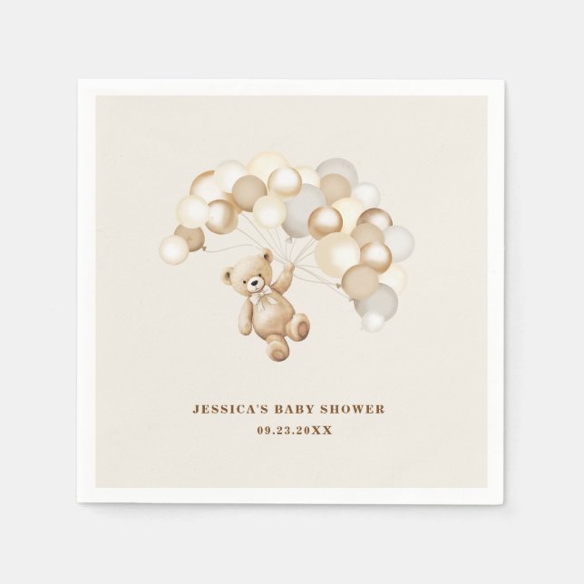 Teddy Bear Baby Shower Serviette (Vorderseite)