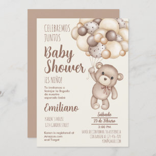 Teddy Bear Baby Shower Spanische Einladung
