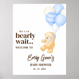 Teddy Bear Baby Shower Wir können es kaum erwarten Poster