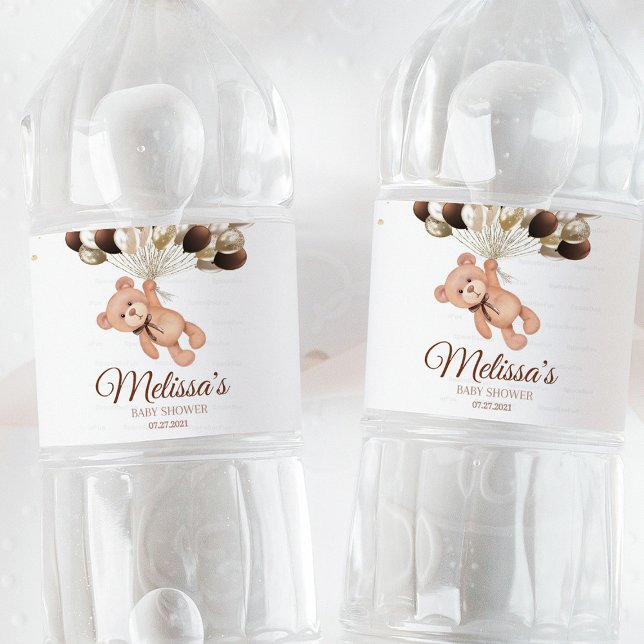 Teddy Bear Baby Shower Wir können kaum warten Wasserflaschenetikett (Teddy Bear Baby Shower Water Bottle Label, We Can Barely Wait Bottle Label, Baby Shower Bottle Wraps)