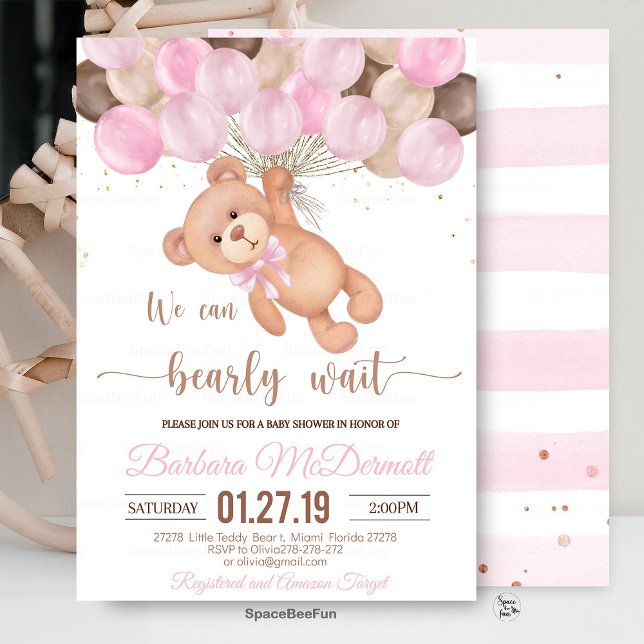 Teddy Bear Baby Shower Wir können warten Einladung (Teddy Bear Baby Shower, We Can Bearly Wait Baby Shower, Baby Shower Theme, Gender Neutral Baby Showe)