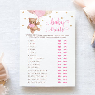 Teddy Bear Baby Tracks Game Baby Shower Card Einladung