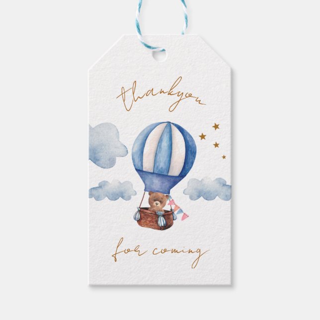 Teddy Bear Babydusche dankt Ihnen für Ihre Ankunft Geschenkanhänger (Vorderseite)