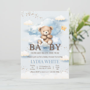 Teddy Bear Babydusche kann frühzeitig abwarten Einladung