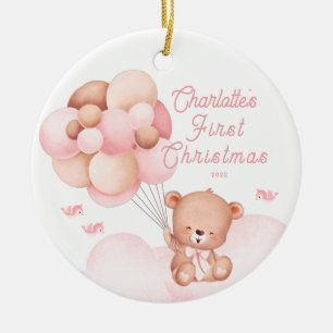 Teddy Bear Baby's erste Weihnachtsnachtsnachtsnach Keramik Ornament