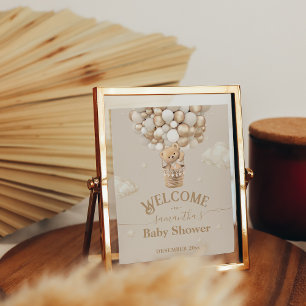 Teddy Bear Ballon Bearly Wait Baby Dusche Begrüßun Poster