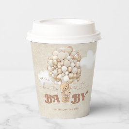 Teddy Bear Ballon Bearly Wait Neutral Baby Shower Pappbecher