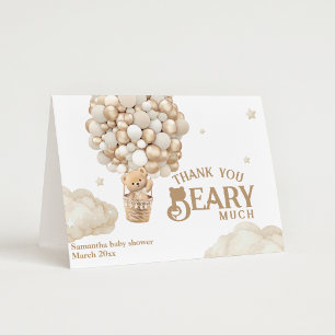 Teddy Bear Ballon Bearly Wait neutrale Baby Dusche Dankeskarte