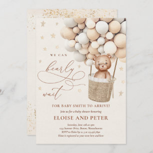 Teddy Bear Ballon Neutral Bearly Wait Baby Shooter Einladung