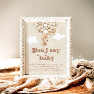 Teddy Bear Ballon Neutral Dont Say Baby Game Poster