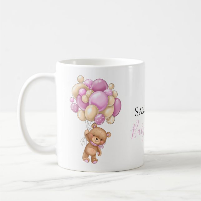 Teddy Bear Ballon Weißrosa Tasse (Links)