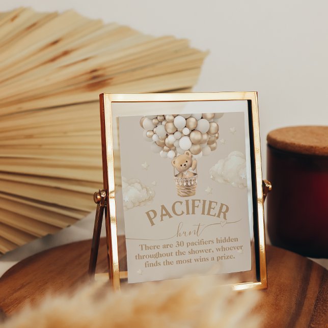 Teddy Bear Balloon Baby Dusche Schnuller Hunt Poster (Von Creator hochgeladen)