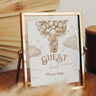 Teddy Bear Balloon Baby Show Gästebuch