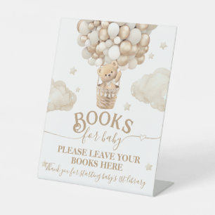 Teddy Bear Balloon Baby Showbücher Sockelschild