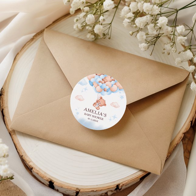 Teddy Bear Balloon Baby Shower Sticker (Von Creator hochgeladen)