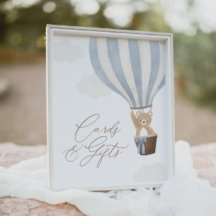 Teddy Bear Balloon Baby Showkarten und Geschenke Poster