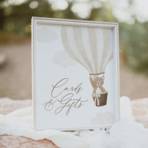 Teddy Bear Balloon Baby Showkarten und Geschenke