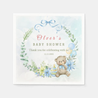 Teddy Bear Balloon Baby Wait Baby Shooter Serviette