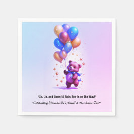 Teddy Bear Balloon Babydusche Napkins Serviette