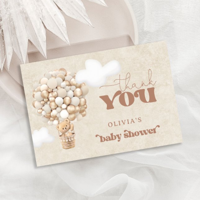 Teddy Bear Balloon Bearly Wait Vielen Dank Karte (Von Creator hochgeladen)