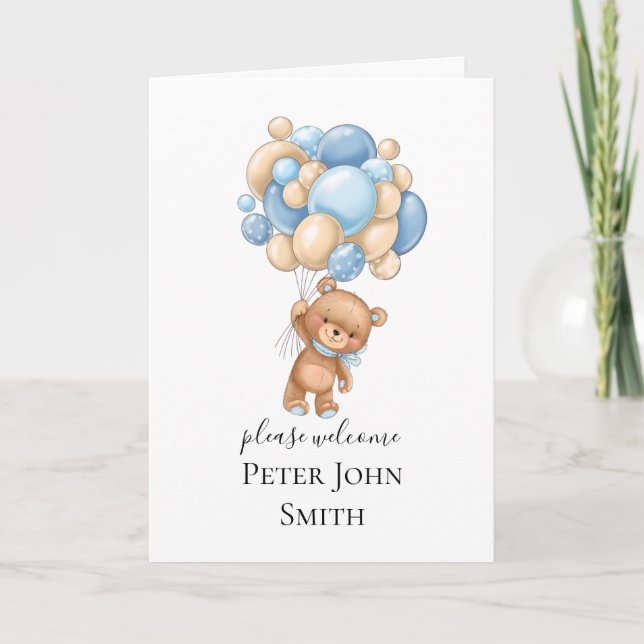 Teddy Bear Balloon Blue Ankündigung (Vorderseite)