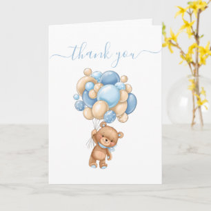 Teddy Bear Balloon Blue Danke Karte