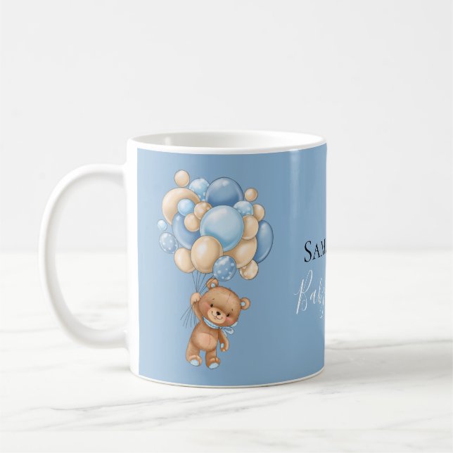 Teddy Bear Balloon Blue Kaffeetasse (Links)