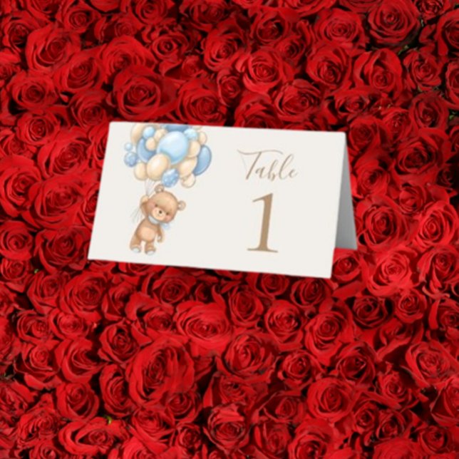 Teddy Bear Balloon Brown Platzkarte (Delight your guests with our charming Teddy Bear Balloon Brown Place Card)