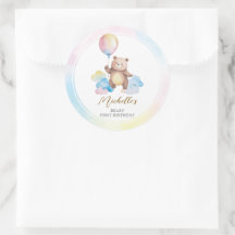 Teddy Bear Balloon Clouds Beary First Birthday