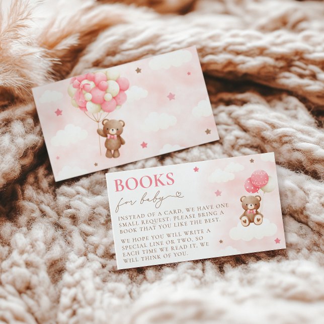 Teddy Bear Balloon Girl Books for Baby Card Begleitkarte (Von Creator hochgeladen)