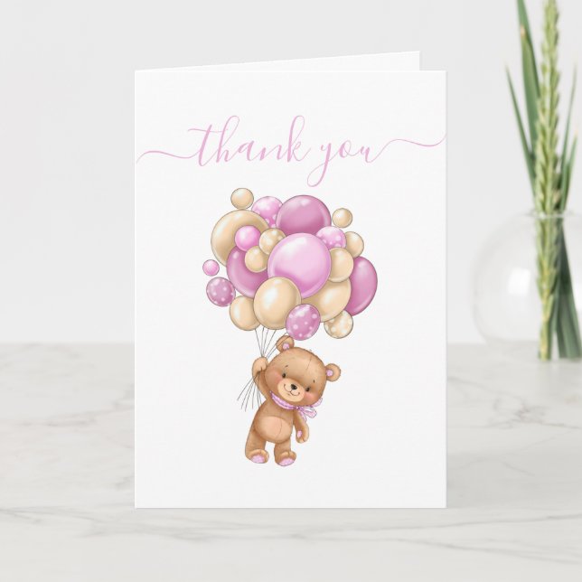 Teddy Bear Balloon Gott Eltern dankbar Karte (Vorderseite)