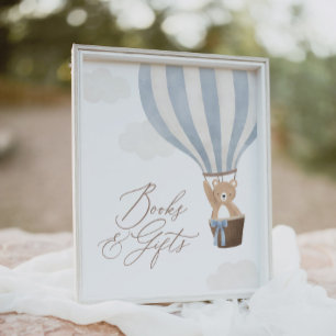 Teddy Bear Balloon Kinderdusche Bücher und Geschen Poster