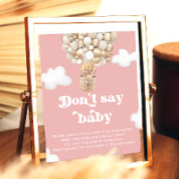 Teddy Bear Balloon Pink Dont Say Baby Game