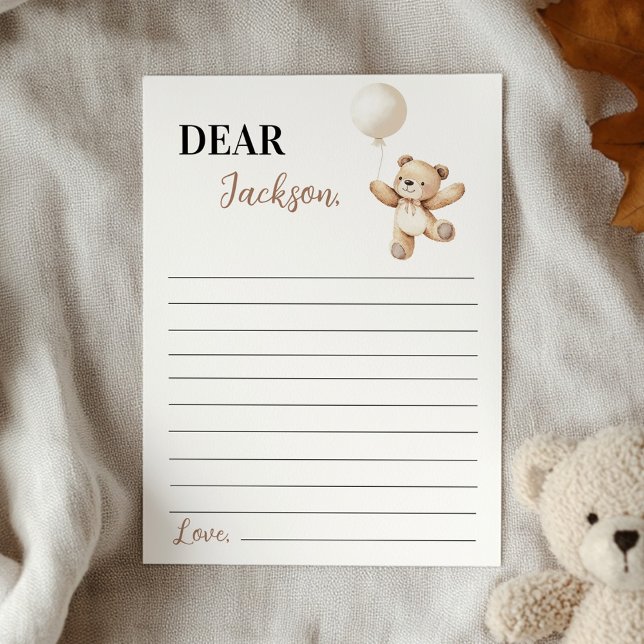 Teddy Bear Balloon Time Capsule Note Card Dankeskarte (Von Creator hochgeladen)