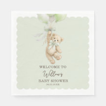 Teddy Bear Balloons Baby Shower Napkins