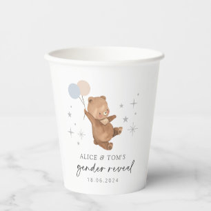 Teddy Bear Balloons Gender Reveal Pappbecher