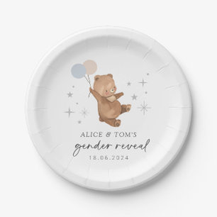 Teddy Bear Balloons Gender Reveal Pappteller