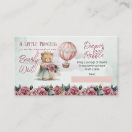 Teddy Bear Balloons Girl Bearly Wait Diaper Raffel Begleitkarte