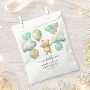 Teddy Bear Balloons Green Sky Baby Dusche Geschenktütchen