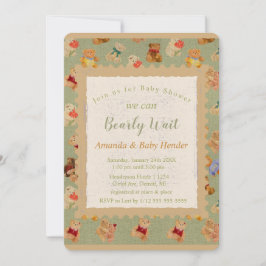 Teddy Bear Bear Bearly Wait Baby Dusche Einladung