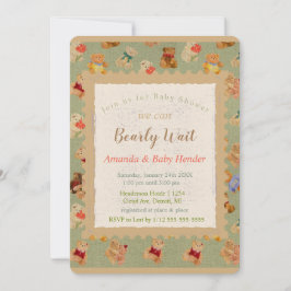 Teddy Bear Bear Bearly Wait Baby Dusche Einladung