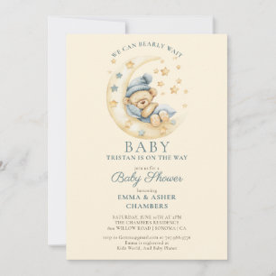 Teddy Bear Bear Bearly Wait Baby Dusche Einladung
