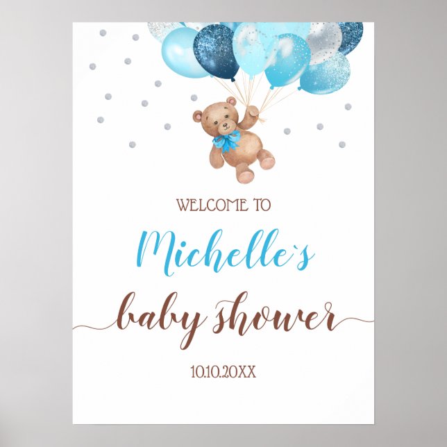 Teddy Bear Bear Bearly Wait Welcome Baby Shoster Poster (Vorne)