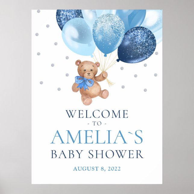 Teddy Bear Bear Bearly Wait Welcome Baby Shoster Poster (Vorne)
