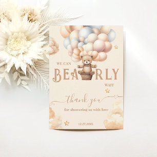 Teddy Bear Bearly Wait Gender Neutral Balloons Dankeskarte